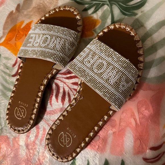 ‘AMORE’ beaded slip-in sandal slides - Picture 5 of 8